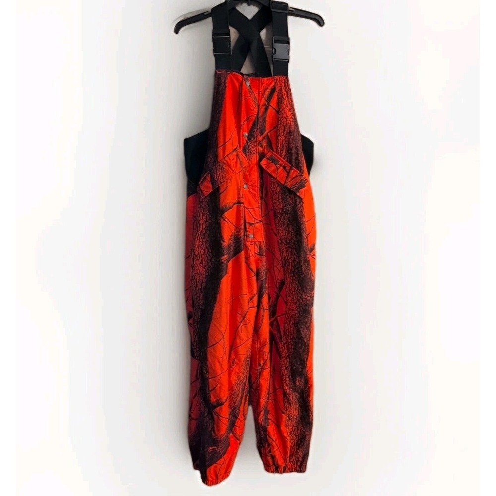 Woolrich Insulated Overalls Men Large 42 44 Orange Realtree Camo Hunting Bib EUC